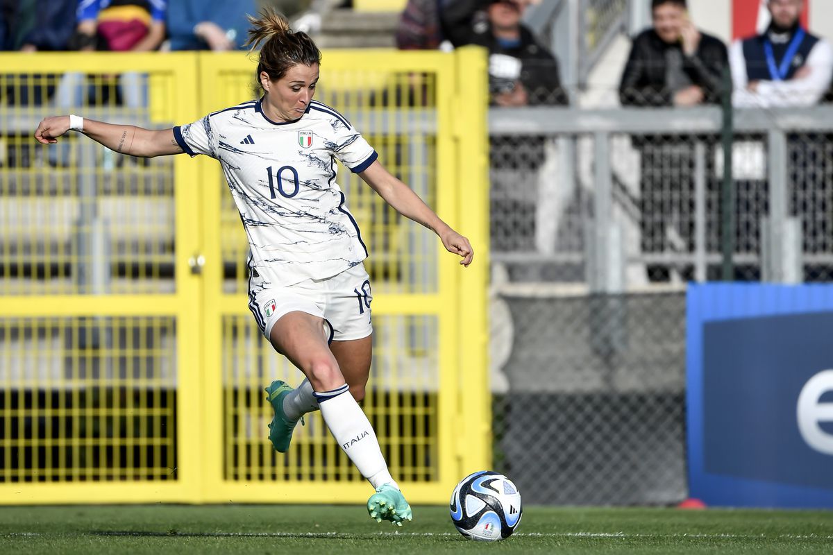 Cristiana Girelli of Italy in action during the friendly...