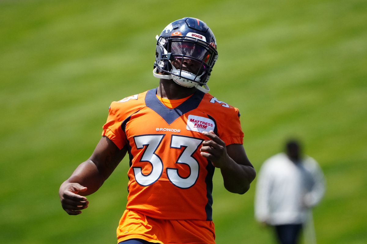 Denver Broncos running back Javonte Williams (33) during OTA workouts at the UC Health Training Center.&nbsp;