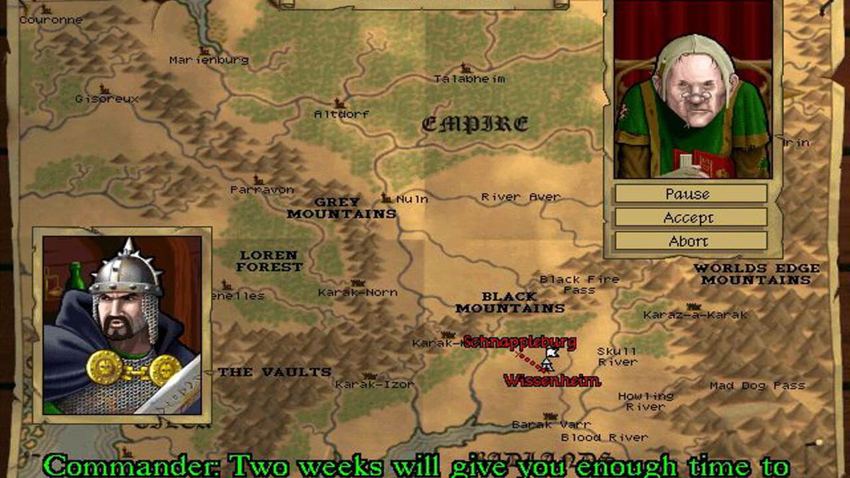 Una mappa della campagna in Warhammer: Shadow of the Horned Rat