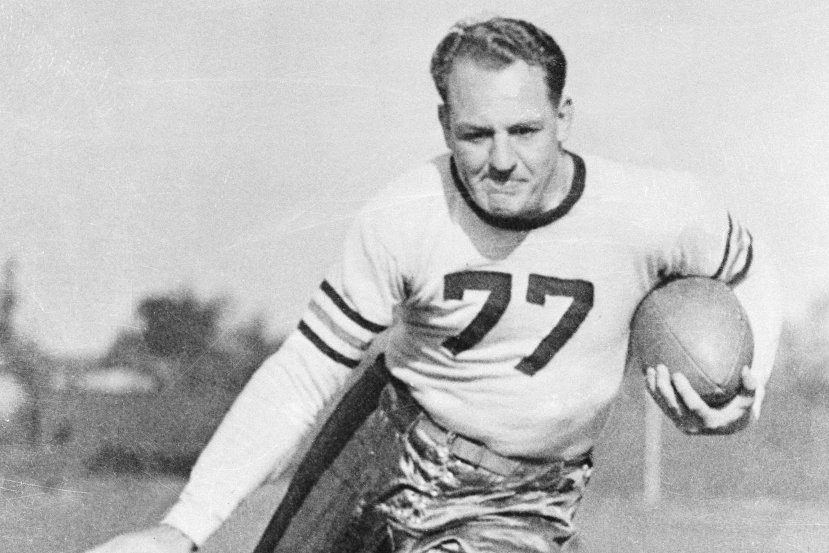 Football Player Red Grange Running with Football