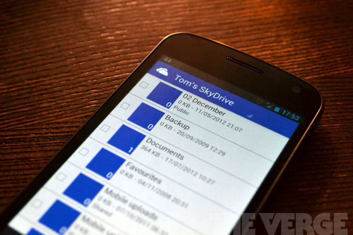 SkyDrive Android stock