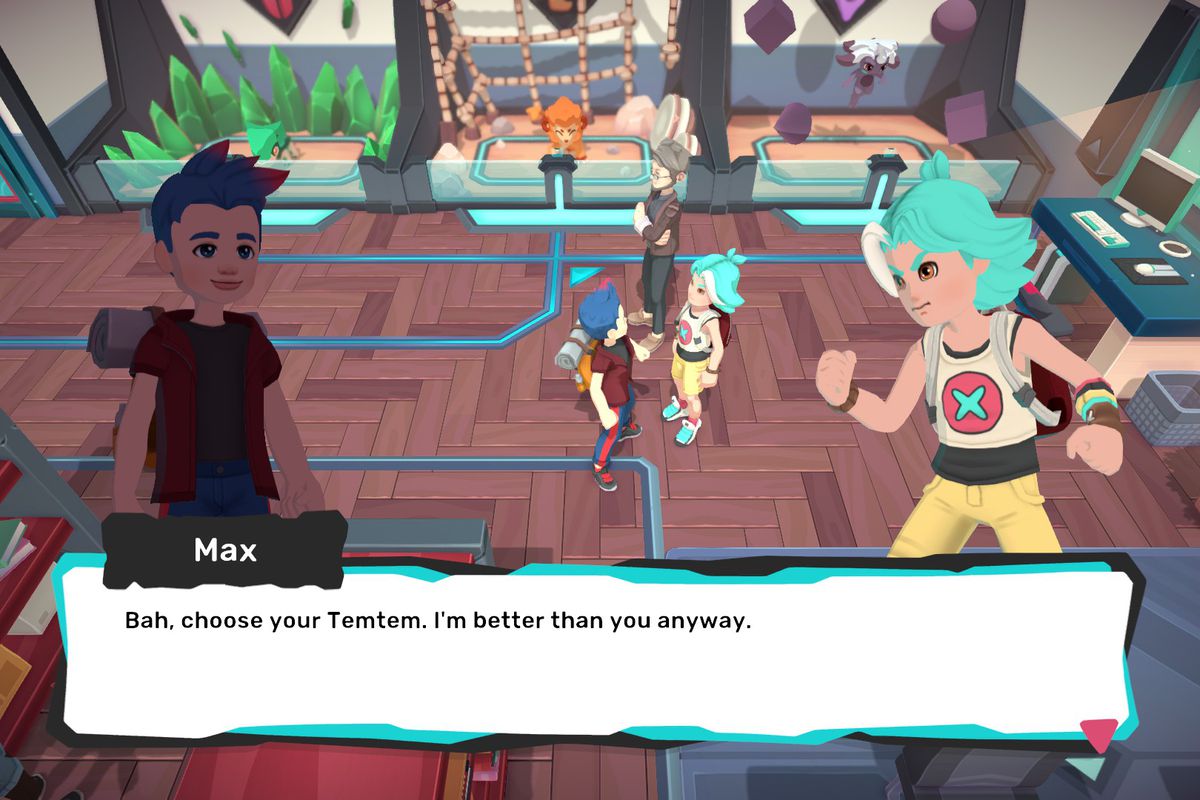 Temtem - The player speaks to Max, the rival Temtem tamer.