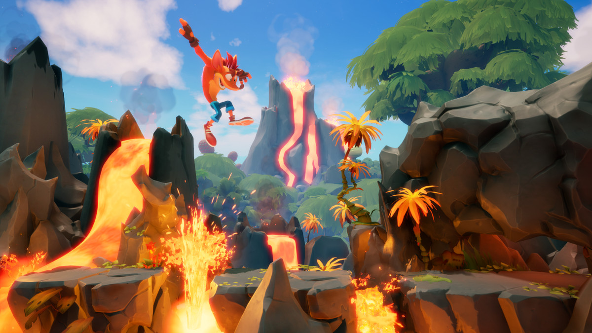 Crash Bandicoot 4: It’s About Time, Crash jumping over a pit