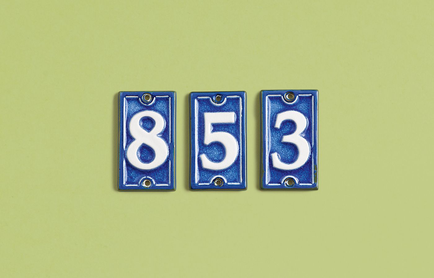 Antique Victorian handpainted ceramic door numbers various numbers available 