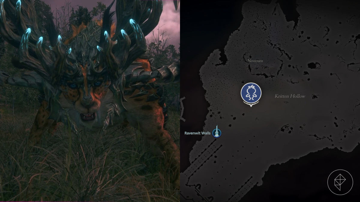 Bygul hunt location on the map of the Ash Deadlands in Final Fantasy 16 / FF16.