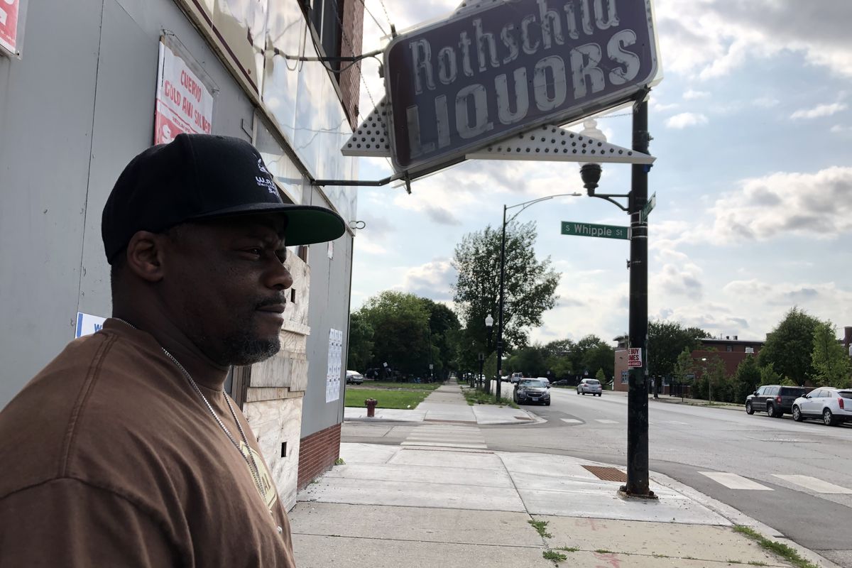 Eugene Burnett spent many years hanging out and drinking in front of this liquor store on Madison Street.