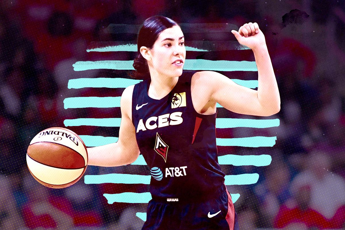 Kelsey Plum calls a play for the Las Vegas Aces in the WNBA playoffs.