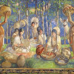 "Indian Basket and Pottery Makers" (o/c, 72 by 98 inches, 1935).