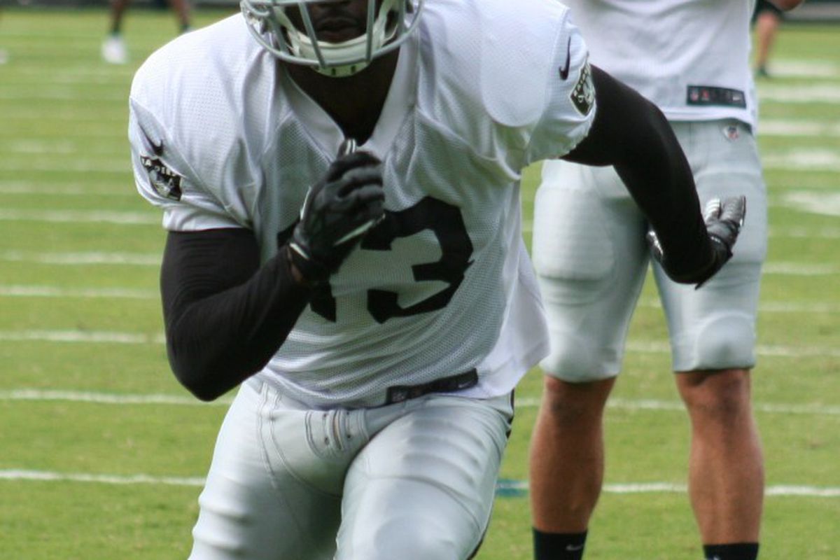 Oakland Raiders receiver Brandon Carswell at 2012 training camp (photo by Levi Damien)