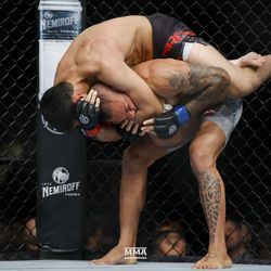 Julio Arce and Sheymon Moraes battle at UFC 230.