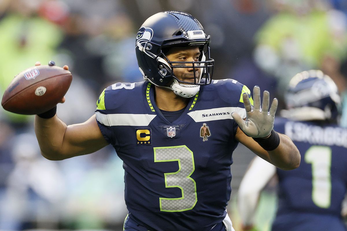Russell Wilson #3 of the Seattle Seahawks passes against the Detroit Lions during the third quarter at Lumen Field on January 02, 2022 in Seattle, Washington.