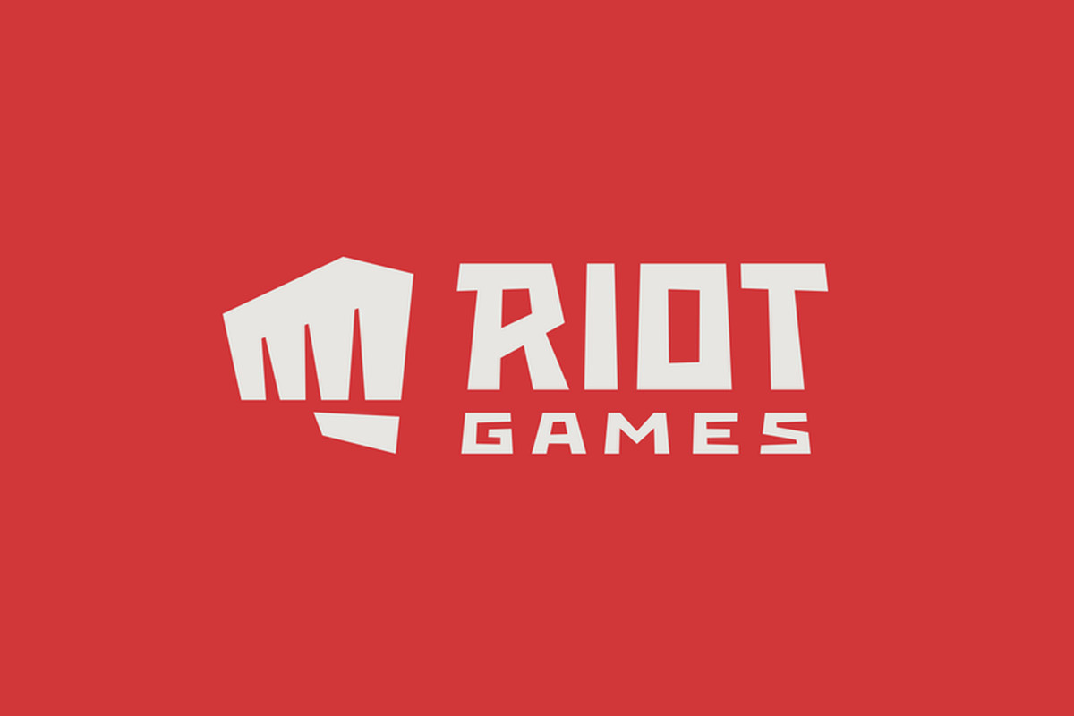 Riot Games logo with punching hand on a red background