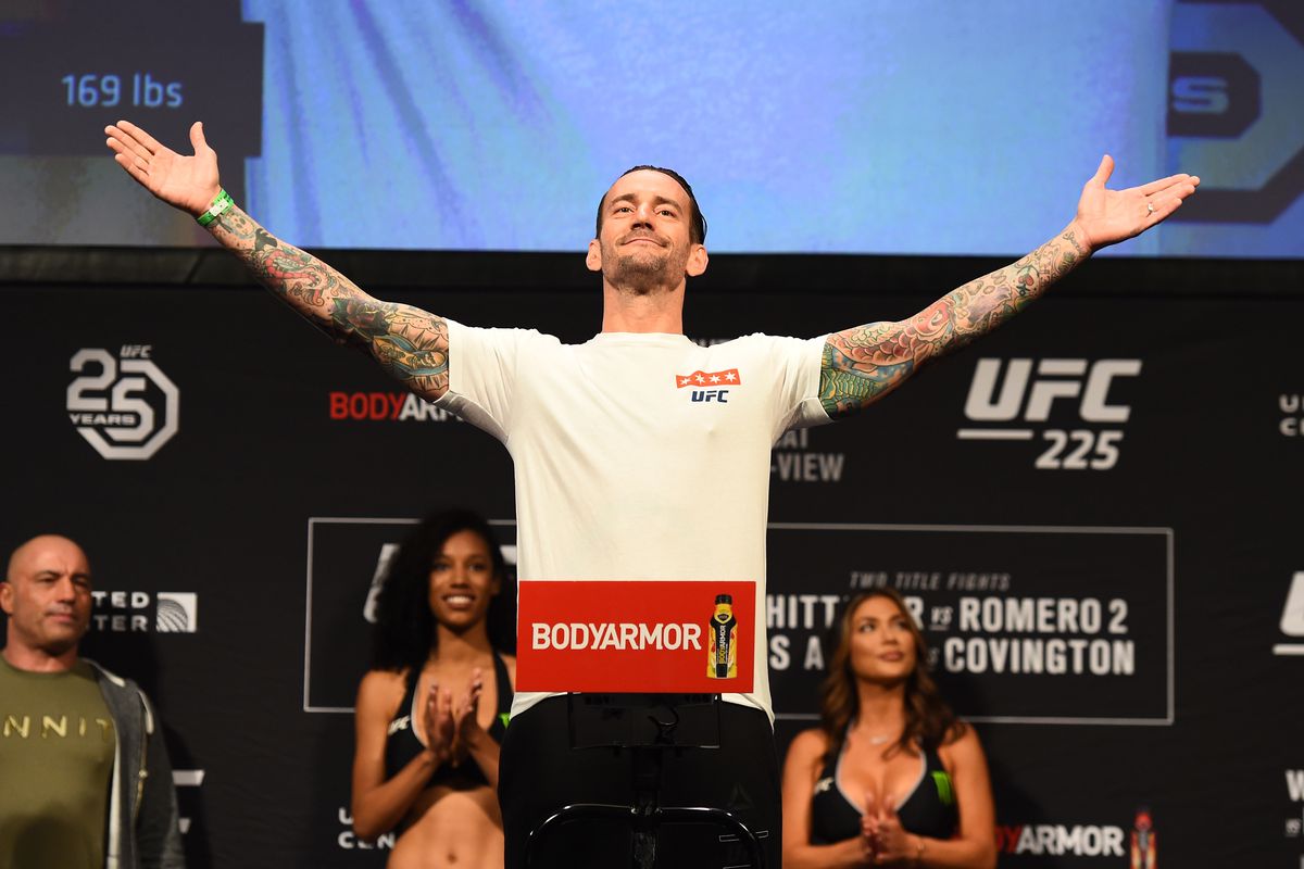 CM Punk at the weigh-ins for UFC 225. 