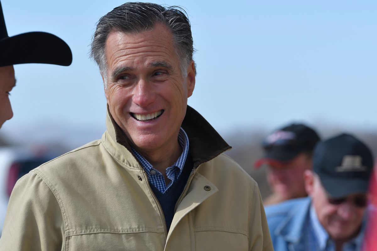 Mitt Romney Meets With Voters After Announcing His Candidacy For Senate