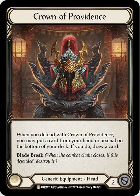 The Crownd of Providence from Flesh and Blood forces you to cycle cards in and out of your deck when struck.
