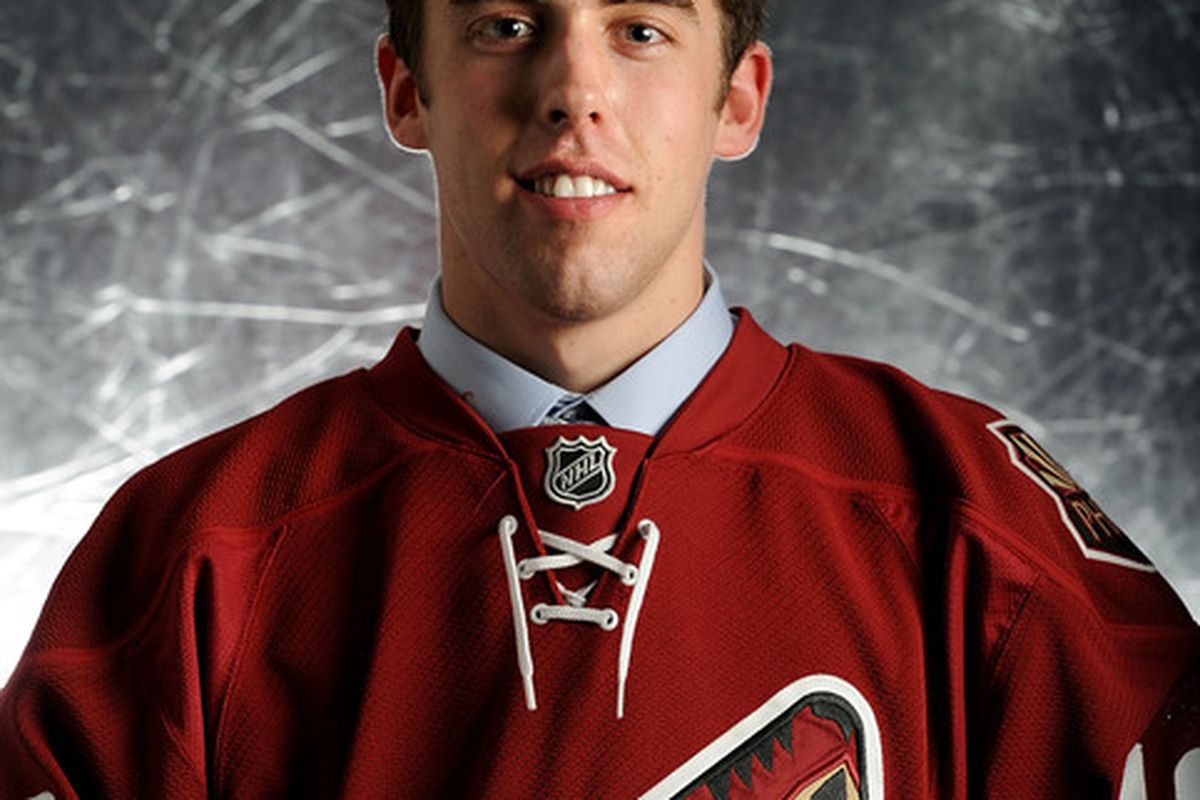 LOS ANGELES, CA - JUNE 25:  Brandon Gormley, drafted 13th overall by the Phoenix Coyotes, poses for a portrait during the 2010 NHL Entry Draft at Staples Center on June 25, 2010 in Los Angeles, California.  (Photo by Harry How/Getty Images)
