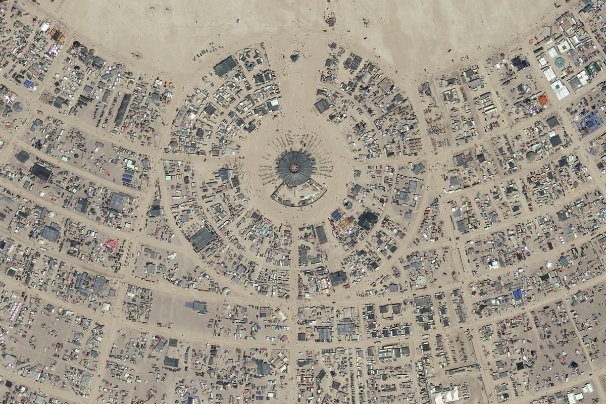 AUGUST 28, 2017: DigitalGlobe close-up imagery of the 2017 Burning Man Festival in Northwest Nevada.