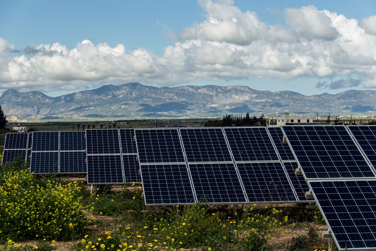 Solar panels are seen as part of a photovoltaic park, at Kokkinotrimithia, Cyprus, on March 15, 2023.