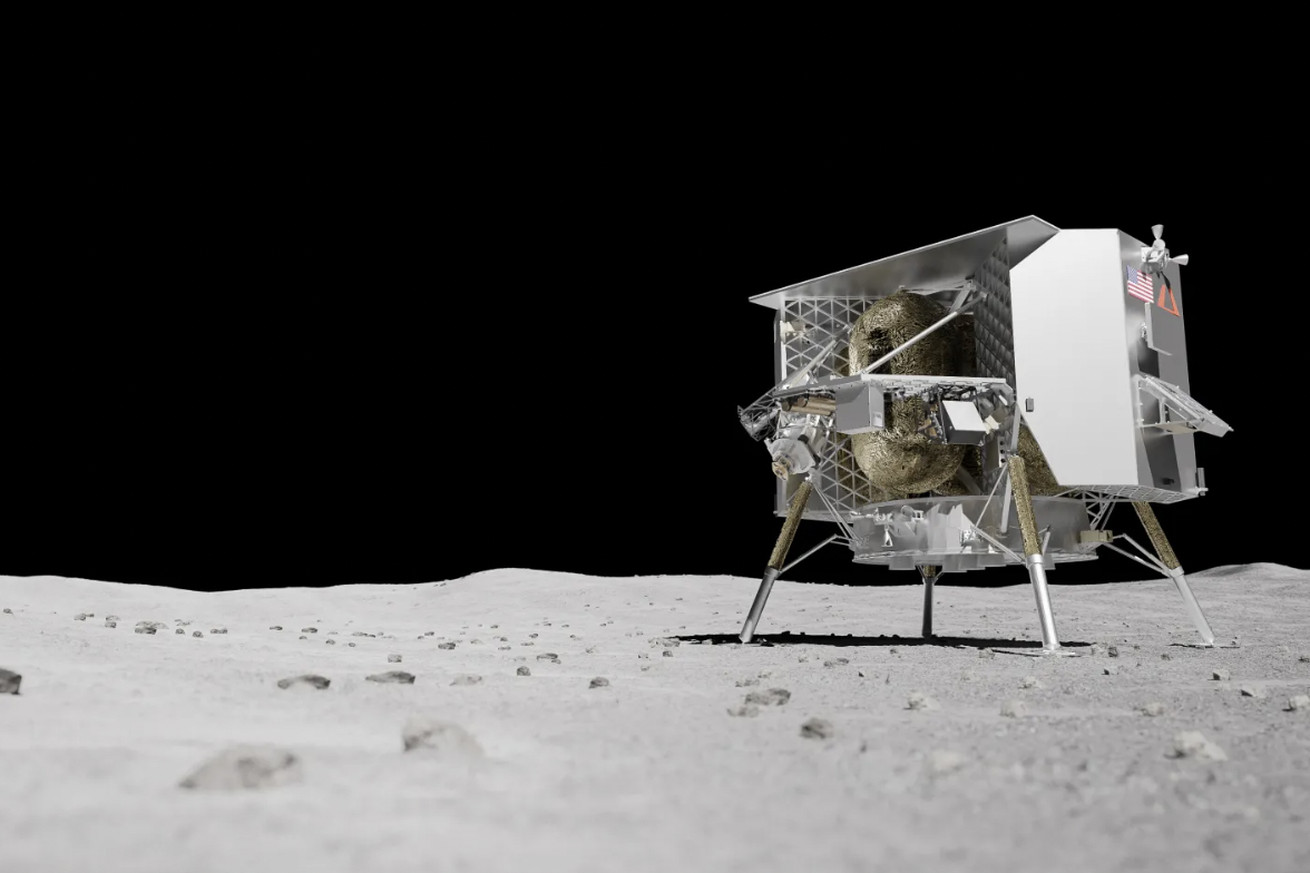 An image of the Peregrine space lander on the Moon. 