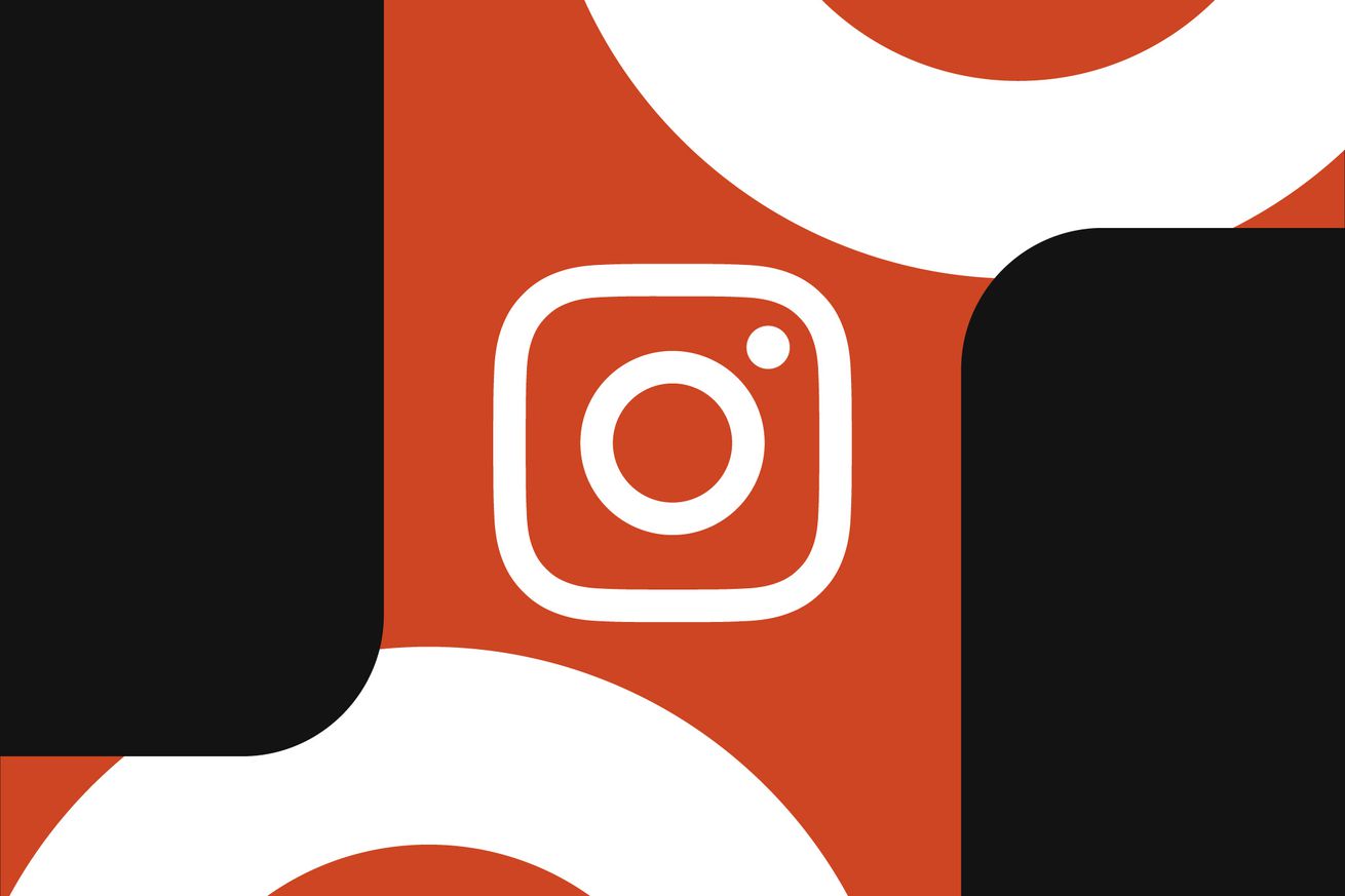 Instagram logo with geometric design background
