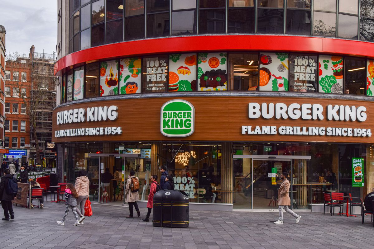 Exterior view of the vegan Burger King at Leicester Square...