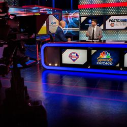 Kaplan and DeJesus  during their NBC Sports Chicago show. | James Foster/For the Sun-Times