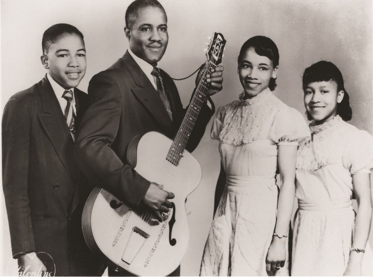 The Staple Singers, circa 1953 (from left): Pervis, “Pops,” Cleotha and Mavis.