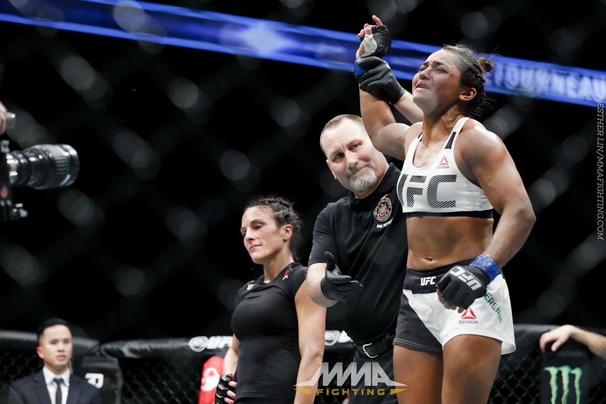 Viviane Pereira pulled off the upset win at UFC 206 in Toronto on Saturday night.