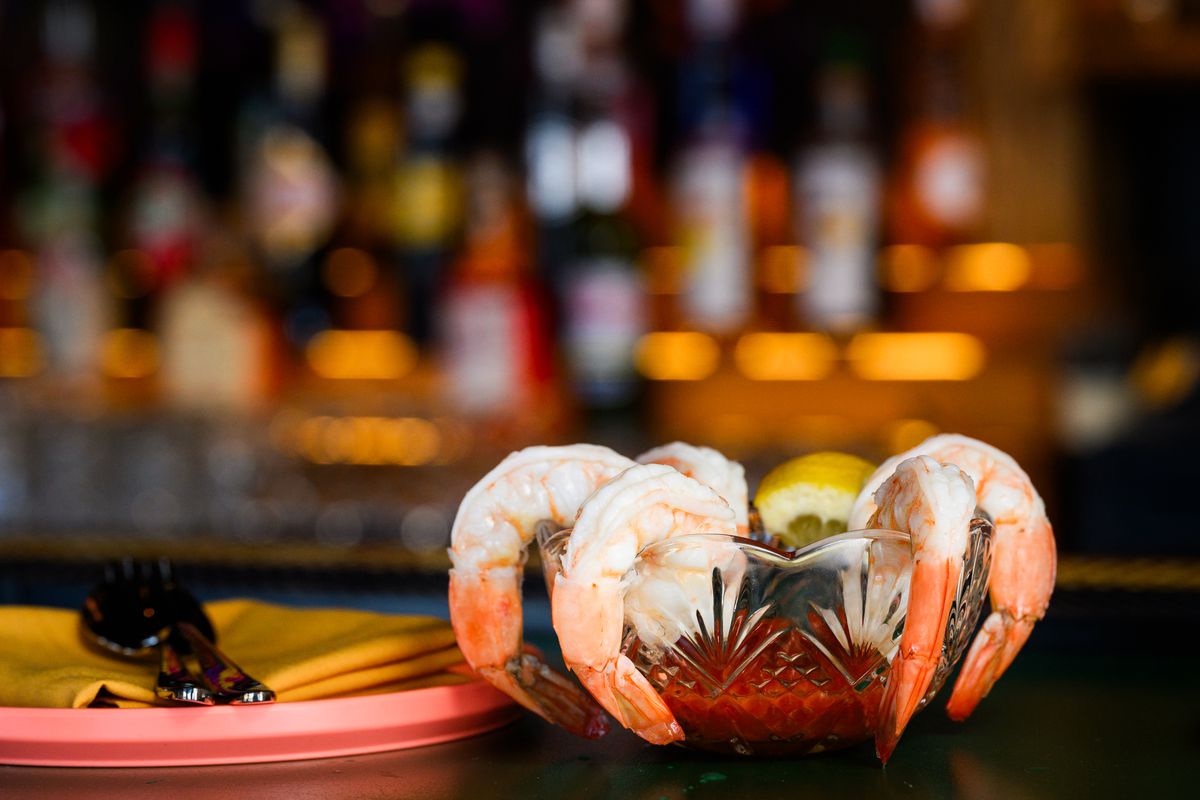 Shrimp cocktail at the Houston Blacklight.