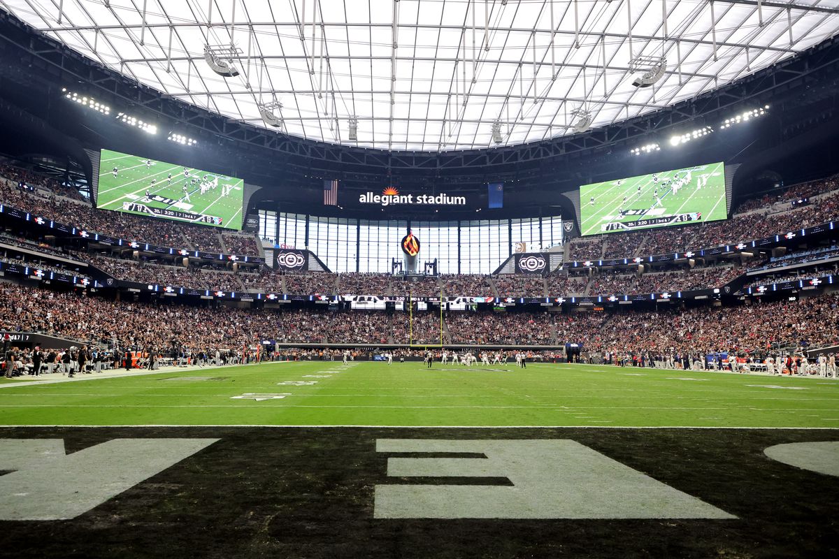 The Houston Texans and the Las Vegas Raiders play in the second half of their game at Allegiant Stadium on October 23, 2022 in Las Vegas, Nevada.