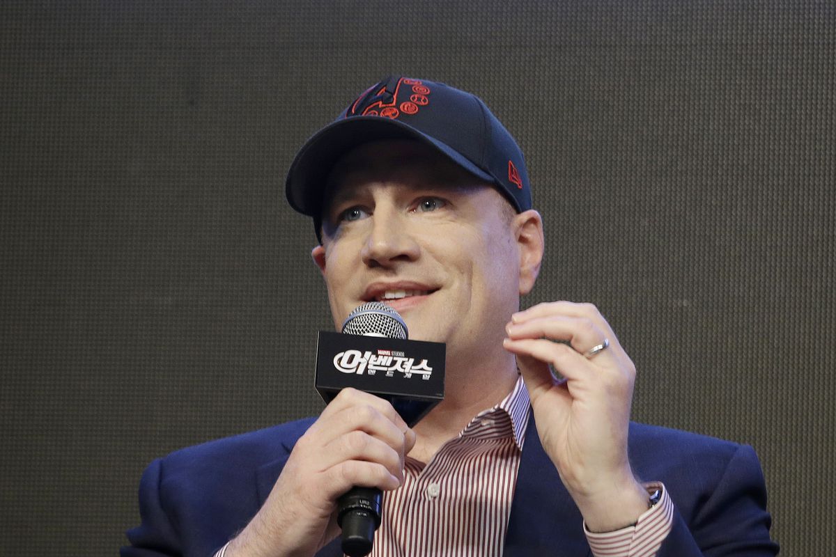 Marvel Studios President Kevin Feige speaks during an Asia Press Conference to promote the film “Avengers Endgame” in Seoul, South Korea, Monday, April 15, 2019.