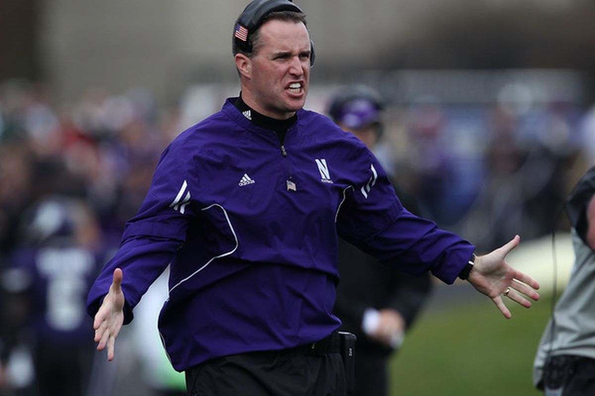 Pat Fitzgerald likes big butts and he cannot lie.  (Photo by Jonathan Daniel/Getty Images) *** Local Caption *** Pat Fitzgerald