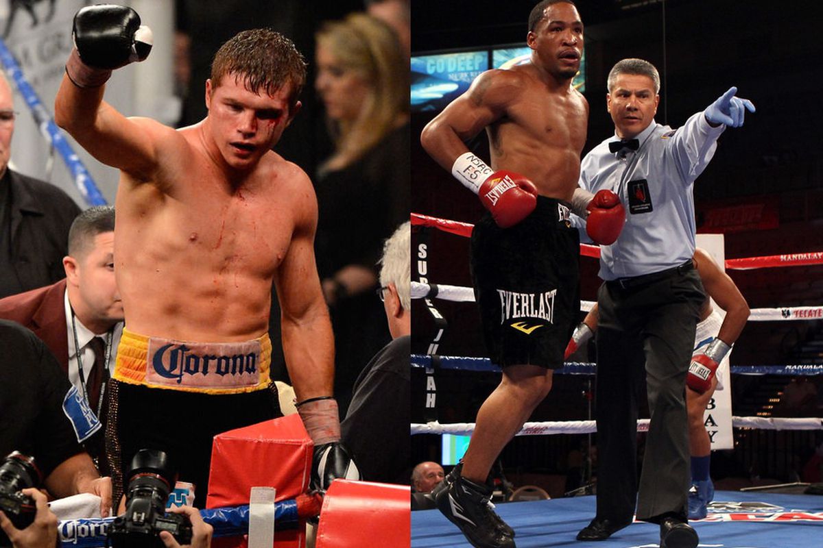 Canelo Alvarez and James Kirkland may still fight on September 15, if rumors of Kirkland trying to get more money are the real cause of the fight being called off. (Photos by Ethan Miller and Scott Heavey/Getty Images)