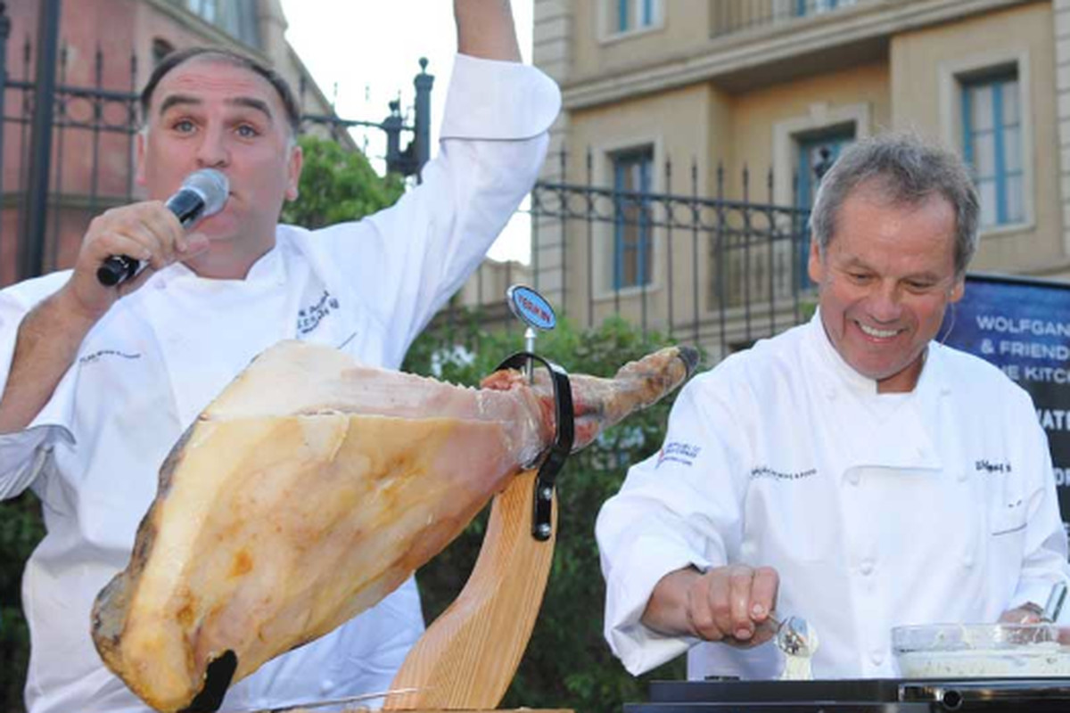 Wolfgang Puck with Jose Andres at AWFF 2010.