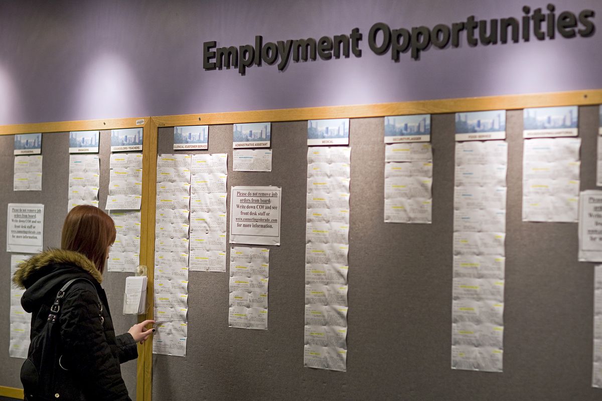 Job Seekers At Denver Workforce Center