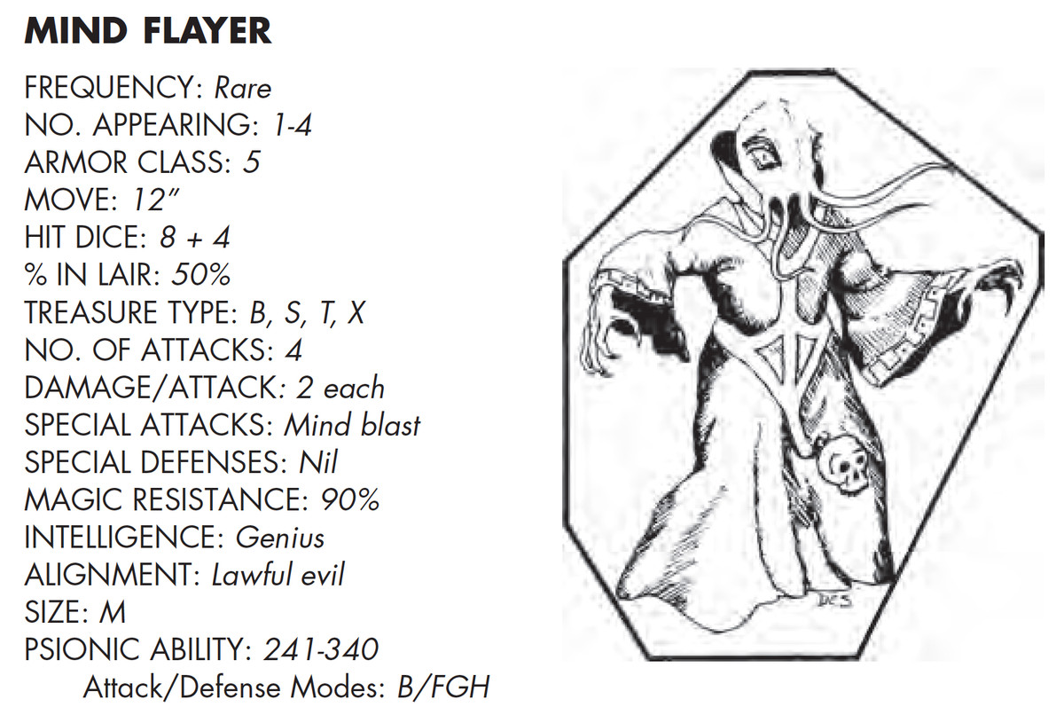 The stat block for the tentacle-faced mind flayer indicates that it is rare for adventures to encounter it in the wild.