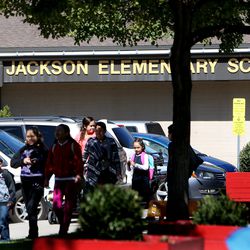 People leave Jackson Elementary School in Salt Lake City on Wednesday, Sept. 27, 2017. The Salt Lake Board of Education will discuss changing the name of elementary school on Tuesday, Feb. 6, 2017. The school was named for Andrew Jackson.