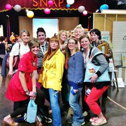 Tight-knit bloggers meet up as friends to support each person's boutiques at the traveling Queen Bee Market, held in conjunction with the SNAP! Creativity Conference for one night only at the Thanksgiving Point Show barn Friday night.