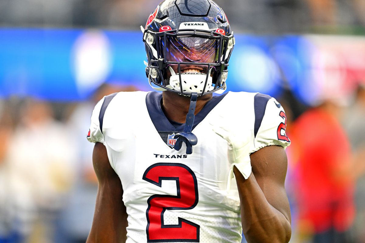 Houston Texans running back Marlon Mack (2) warms up for the game against the Los Angeles Rams at SoFi Stadium.
