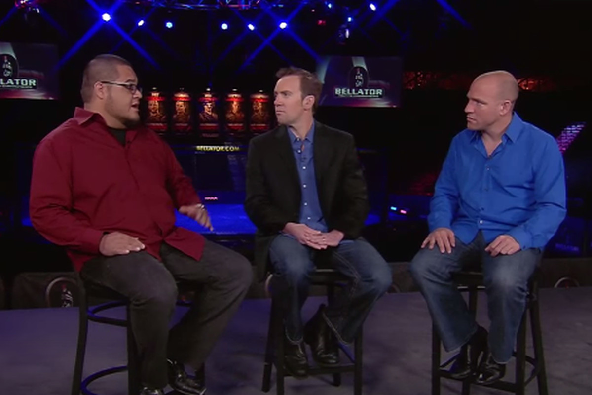 Manny Rodriguez (left), Sean Wheelock (center), Jimmy Smith (right) discuss Bellator season 6 in 2012