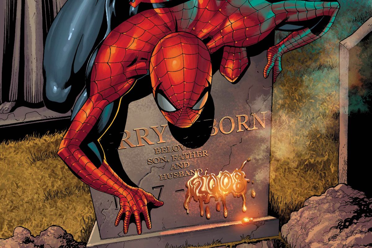 The cover of The Amazing Spider-Man #581, Marvel Comics, 2008.