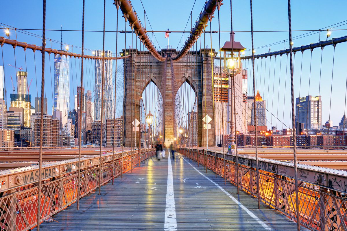 Brooklyn Bridge with a view of Manhattan