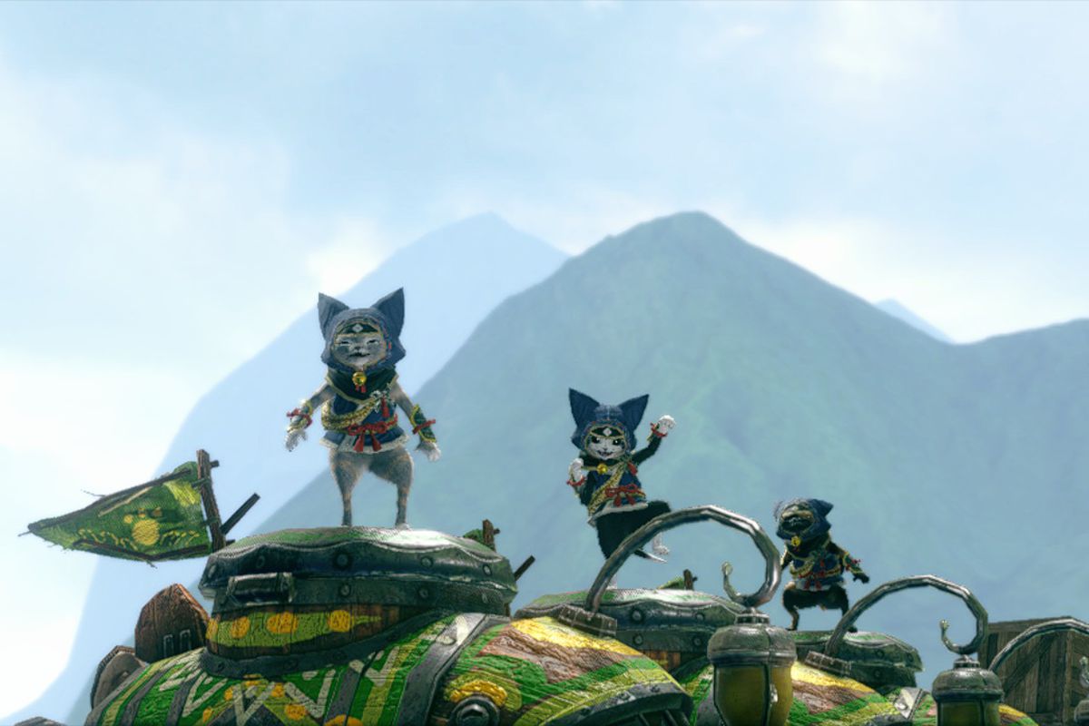 Submarine cats dance in Monster Hunter Rise after Economic Stimulation Request
