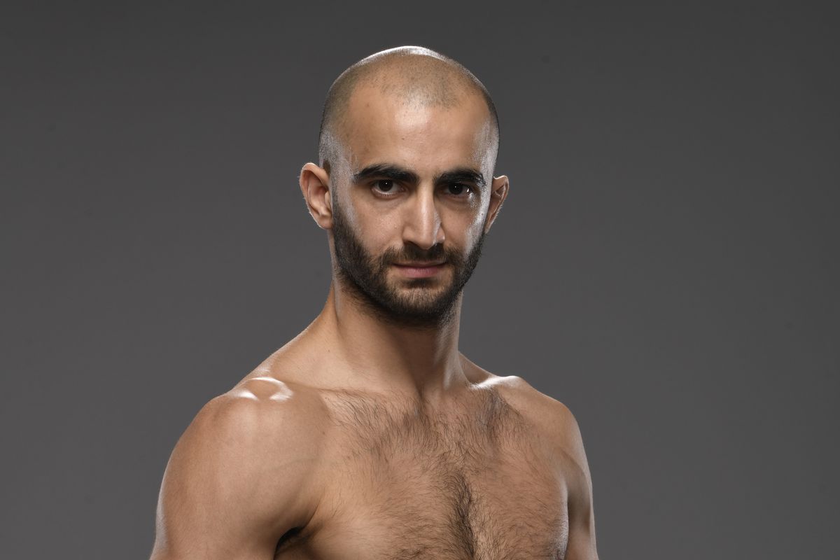 Giga Chikadze poses for a photo after his UFC Vegas 25 win over Cub Swanson. 