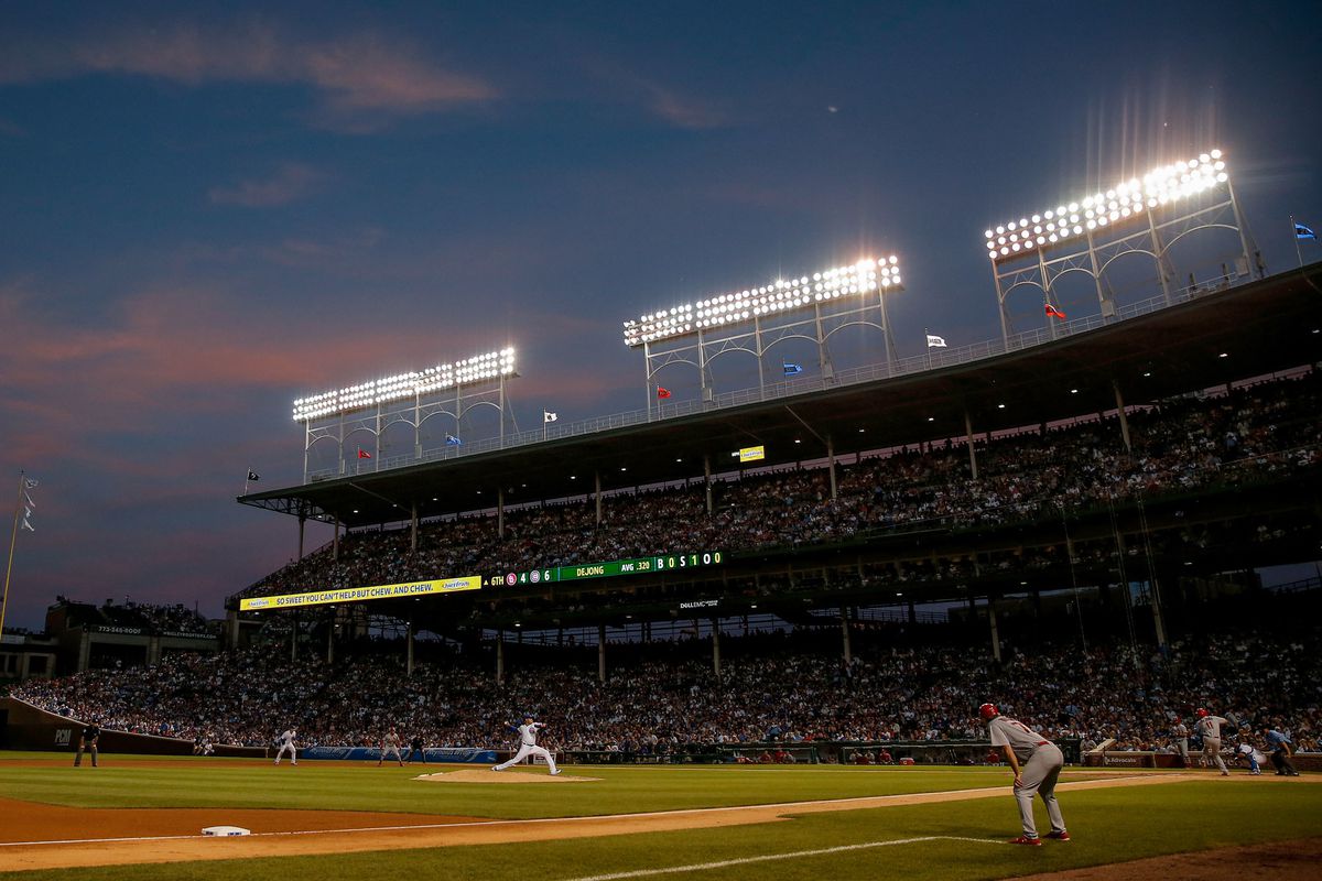 A Chicago Cubs game against the St. Louis Cardinals at Wrigley Field.