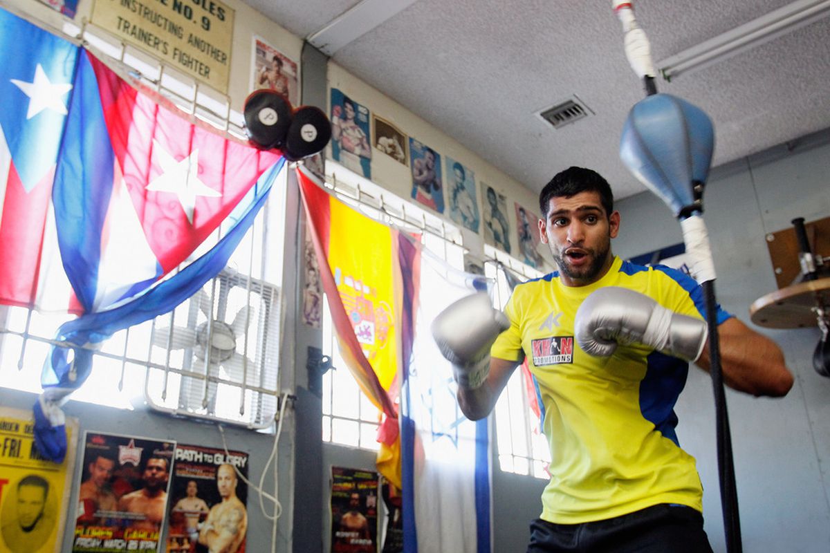 Amir Khan is already looking up to the welterweight division. (Photo by Jeff Gross/Getty Images)