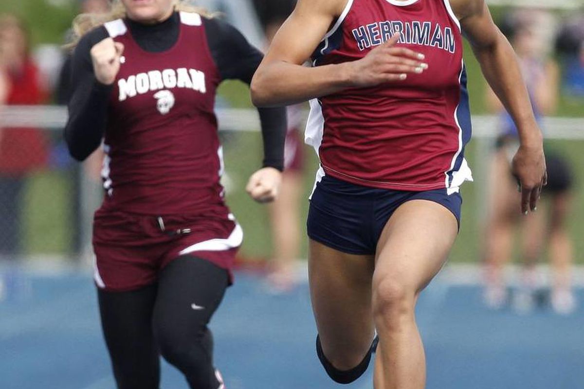 Herriman freshman Kaysha Love won both the 100 and 200 meters at the Grizzly Invitational in Logan on Saturday.