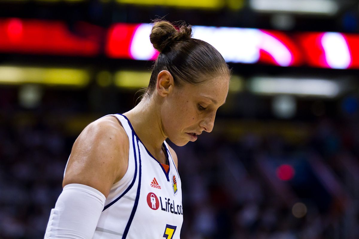 Diana Taurasi dejected after losing Game 2. (Photo by Ryan Malone)