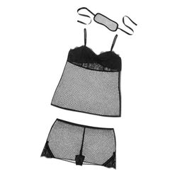 Satin Cami Set in Black Swiss Dot (mask included), $34.99 (Available on Net-A-Porter)