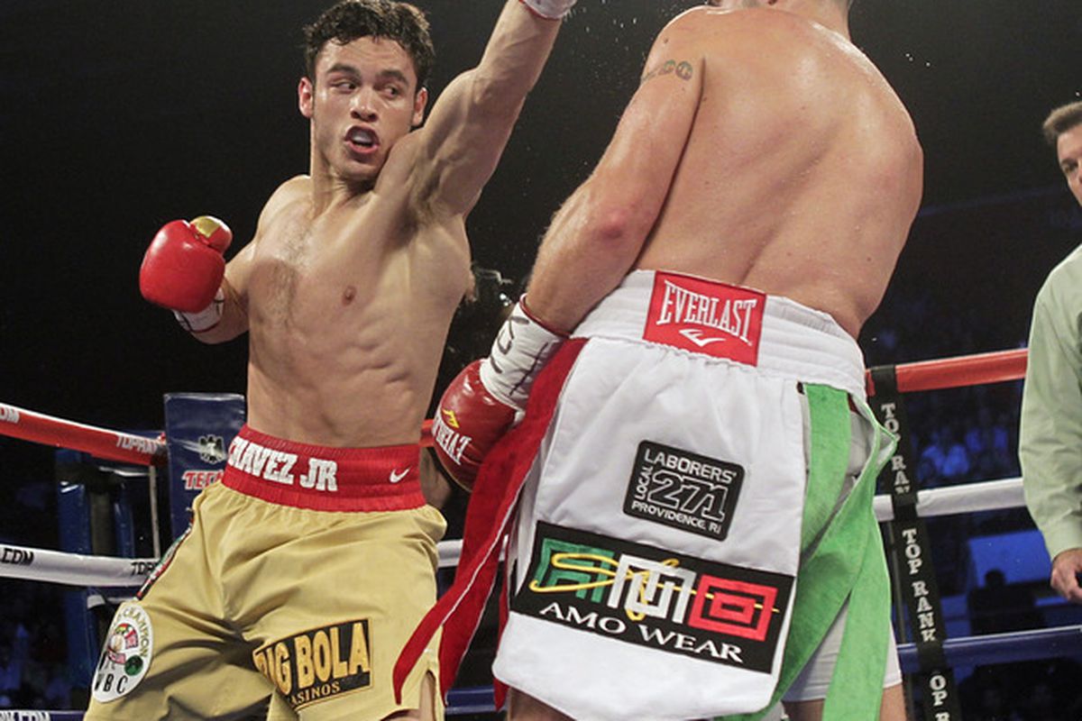 Julio Cesar Chavez Jr and Andy Lee again look headed for a showdown on June 16. (Photo by Bob Levey/Getty Images)